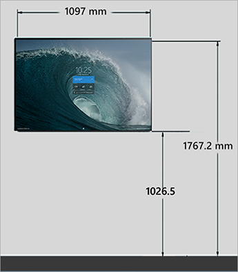Surface Hub 2S または Surface Hub 3 ウォール マウント前面の 50 インチ モデル。