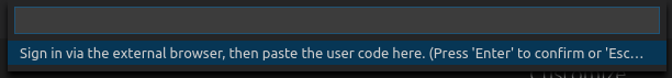 Screenshot that shows the user code input box.
