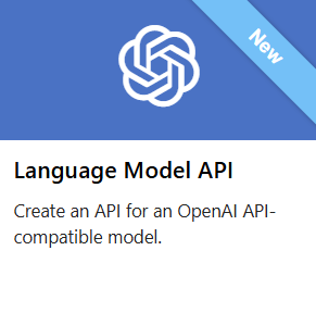 ポータルで OpenAI 互換 API を作成するスクリーンショット。