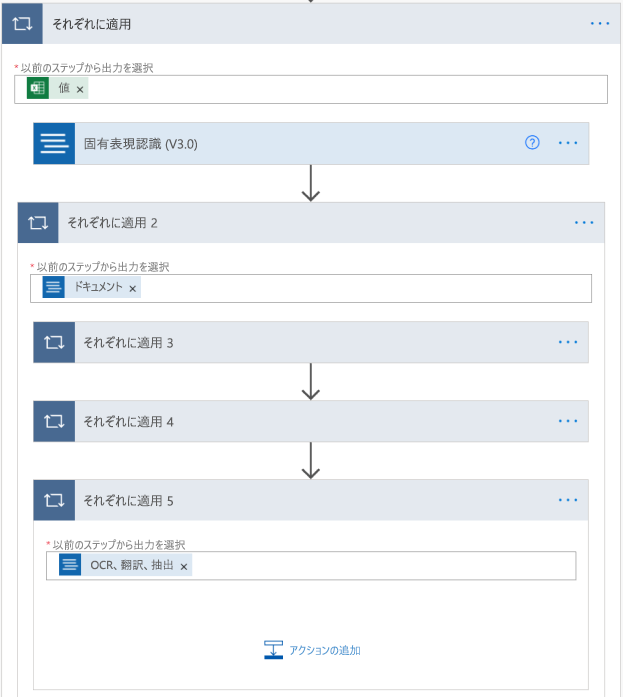別の Apply to each アクションを作成します