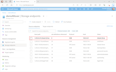 新しく作成されたエンドポイントが表示された [エンドポイントの概要] ページのスクリーンショット。