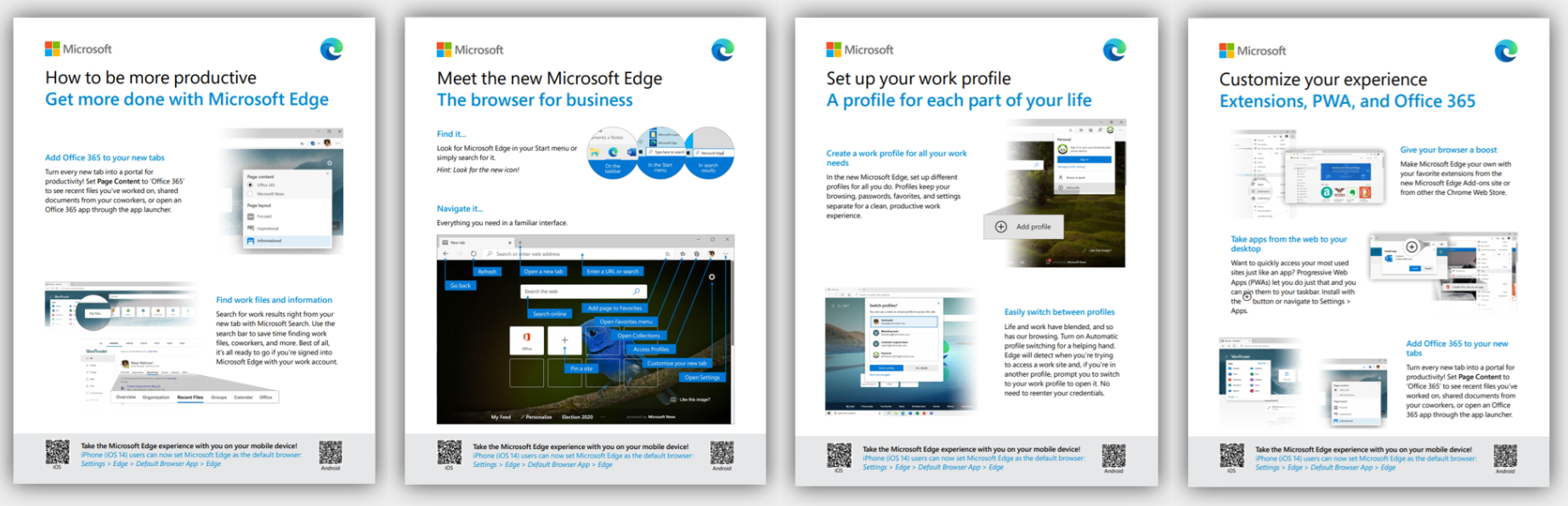 Microsoft Edge に関するページャーメッセージ。