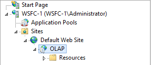 アプリケーションへの変換後に OLAP フォルダーをアプリケーションに変換