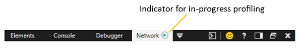 In-progress network profiling indicator