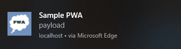Push a notification from PWA server