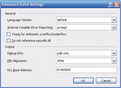 Figure 4 Setting a Base Address in Visual Studio 2005