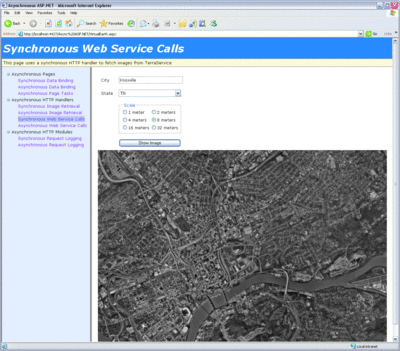 Figure 4 TerraServiceImageGrabber at Work