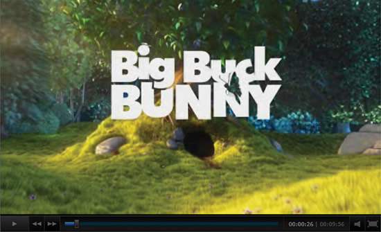 SMF プレーヤーと「Big Buck Bunny」ビデオ