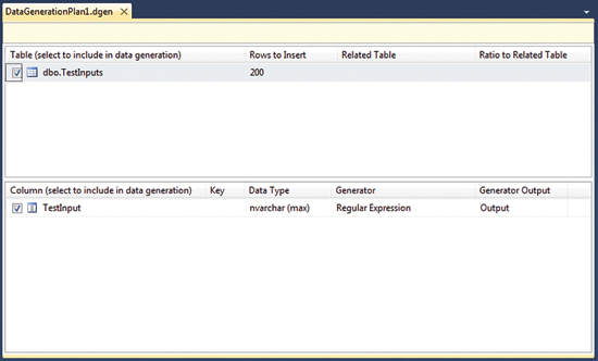 Figure 2 A Data Generation Plan Item in Visual Studio