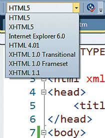 Setting the HTML5 Schema on the HTML Source Editing Toolbar