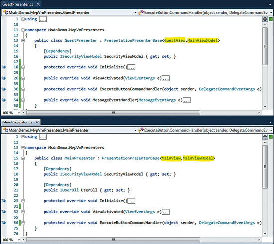 MsdnDemo.Phone Presenters
