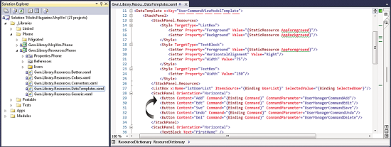 DataTemplate for the UserCommandViewModel