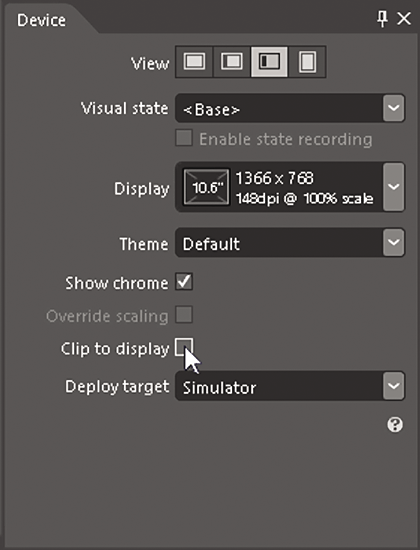 Device Panel in Blend for Windows Store Apps Built with XAML