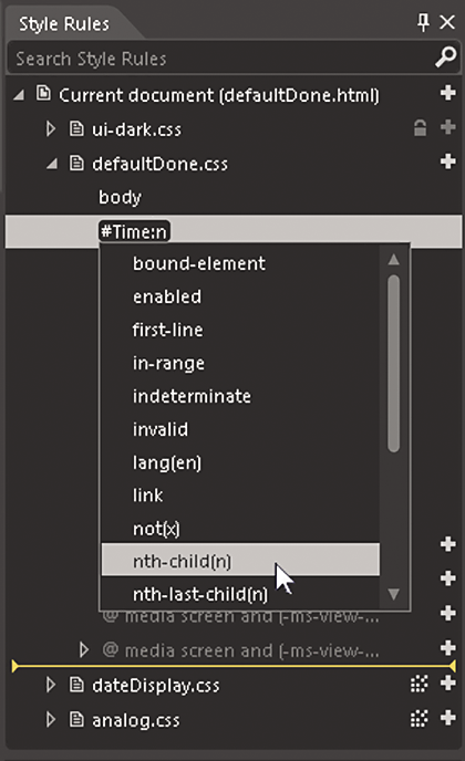 IntelliSense for CSS Selectors