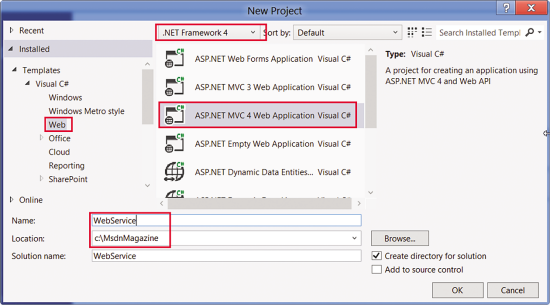 New Project Dialog Box