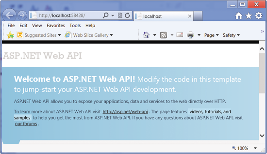 Using Internet Explorer to Test the Web Service