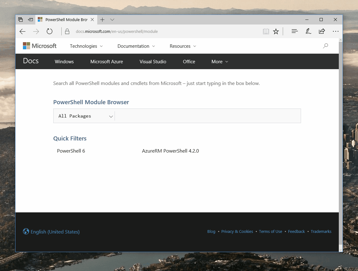 PowerShell モジュールの検索、製品を対象とする