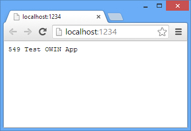 localhost URL を使用してブラウザーを起動するスクリーンショット。