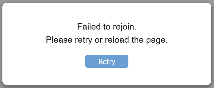 デフォルトの再試行 UI。