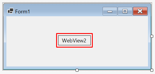 Form1 デザイナー内の BlazorWebView。