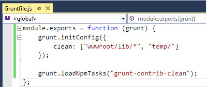 初期の Gruntfile