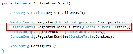 Global.asax でのグローバル フィルターの登録