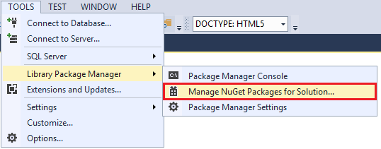 ASP.NET エラー処理 - ソリューションの NuGet パッケージを管理する