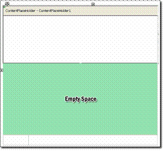空の領域は ContentPlaceHolder と同じセル内にあります