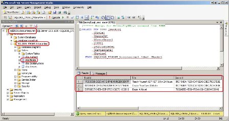 運用データベースには、開発データベースと同じデータが含まれています