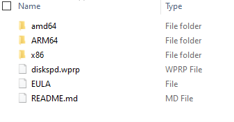 DISKSPD の .zip ファイルをダウンロードするためのディレクトリ。