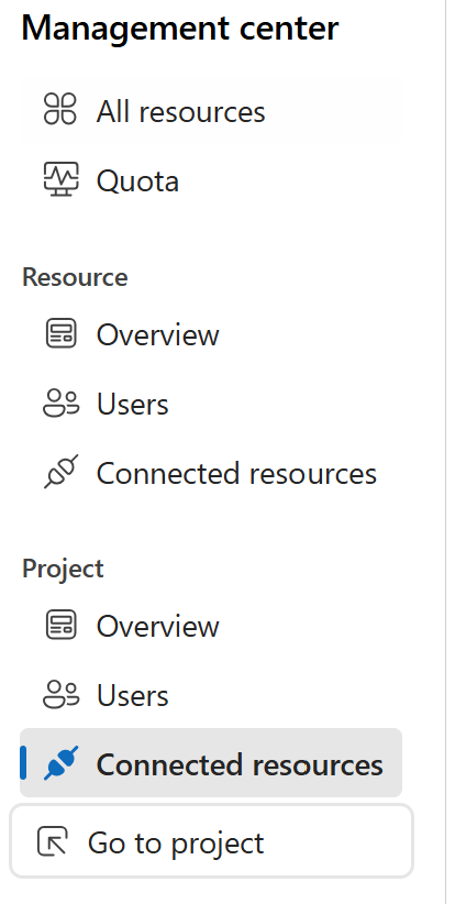 Foundry の [プロジェクトに移動] ボタンのスクリーンショット。