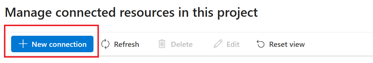 Foundry の新しい接続ボタンのスクリーンショット。