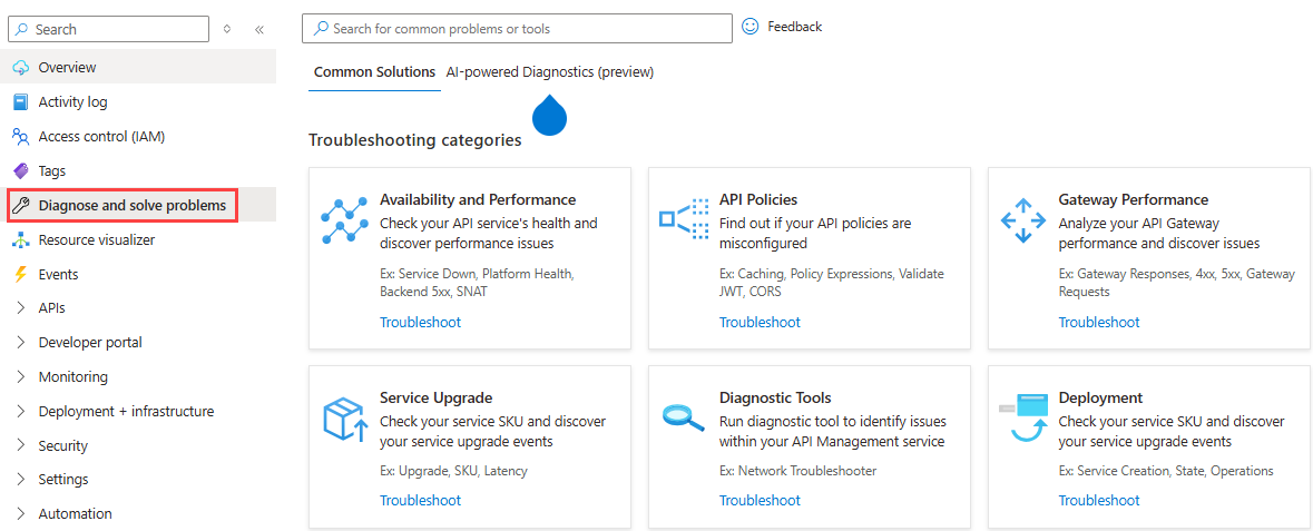 診断に移動する方法を示すスクリーンショット。