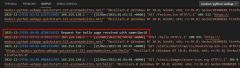 VS Code 出力ウィンドウ内でのログのストリーミングの例のスクリーンショット。