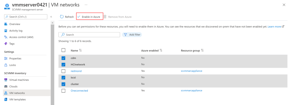 Screenshot of how to enable in Azure option.