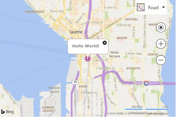 Bing 地図の情報ボックス