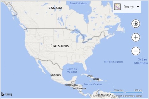 ローカライズされた Bing 地図のマップ