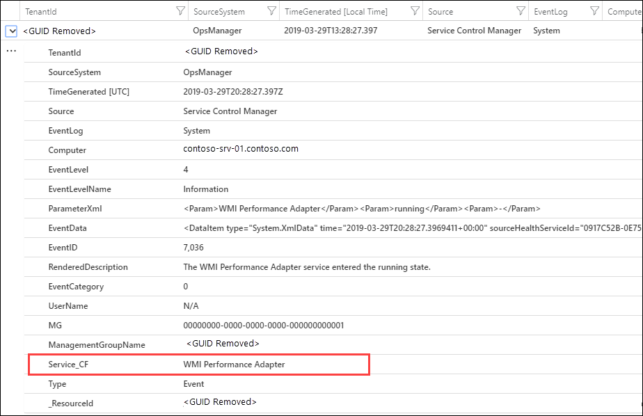 Screenshot of group by query.