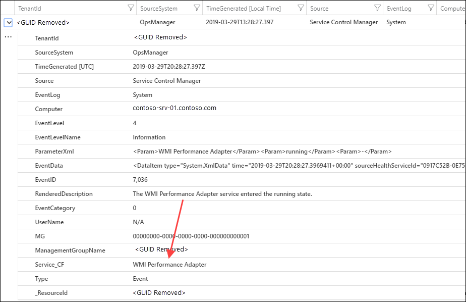 Screenshot of sample extract.