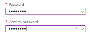 Microsoft.Common.PasswordBox UI 要素のスクリーンショット。