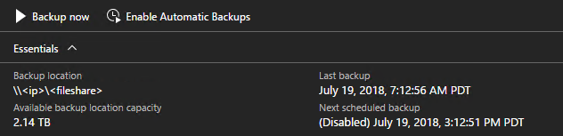 Azure Stack Hub - バックアップが無効にされたことを確認する