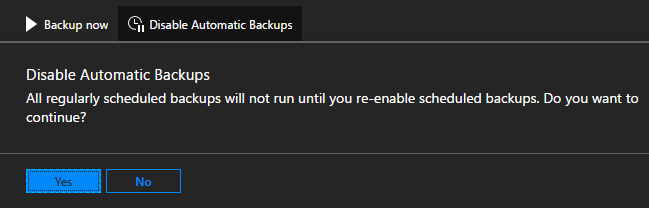Azure Stack Hub - スケジュールされたバックアップを無効にする