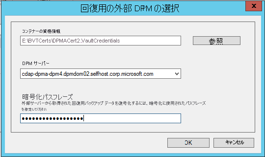 Screenshot shows how to download the external DPM credentials.
