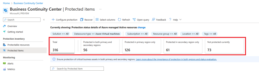 概要カードの選択を示すスクリーンショット。