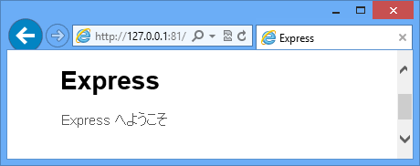 A web page containing welcome to express.