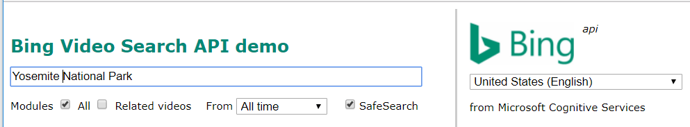 Bing News Search のオプション