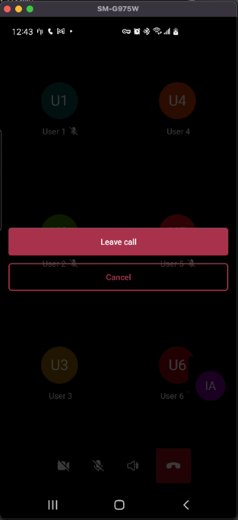 発信者エクスペリエンスの Android テーマを示すスクリーンショット。