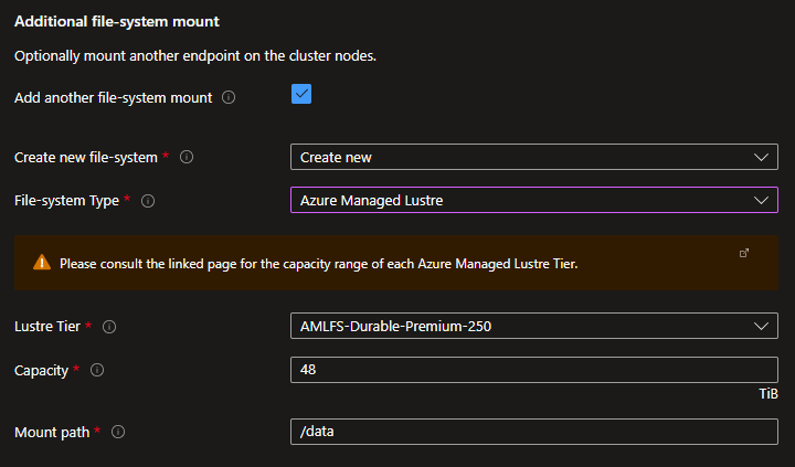 新しい Azure Managed Lustre