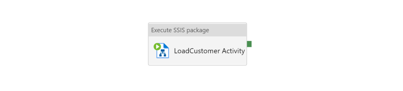 SSIS パッケージの実行アクティビティのスクリーンショット。