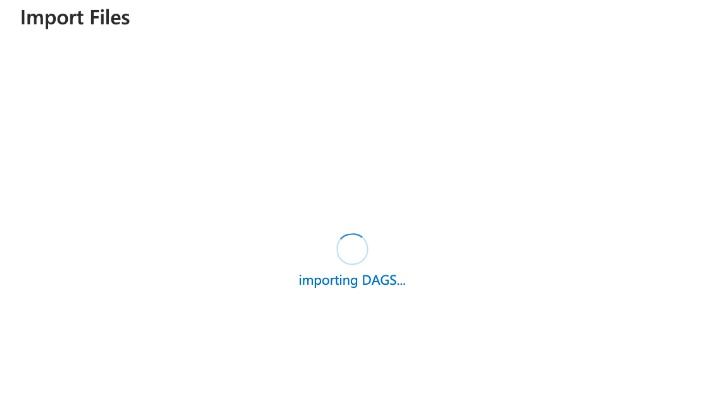 DAG のインポートを示すスクリーンショット。